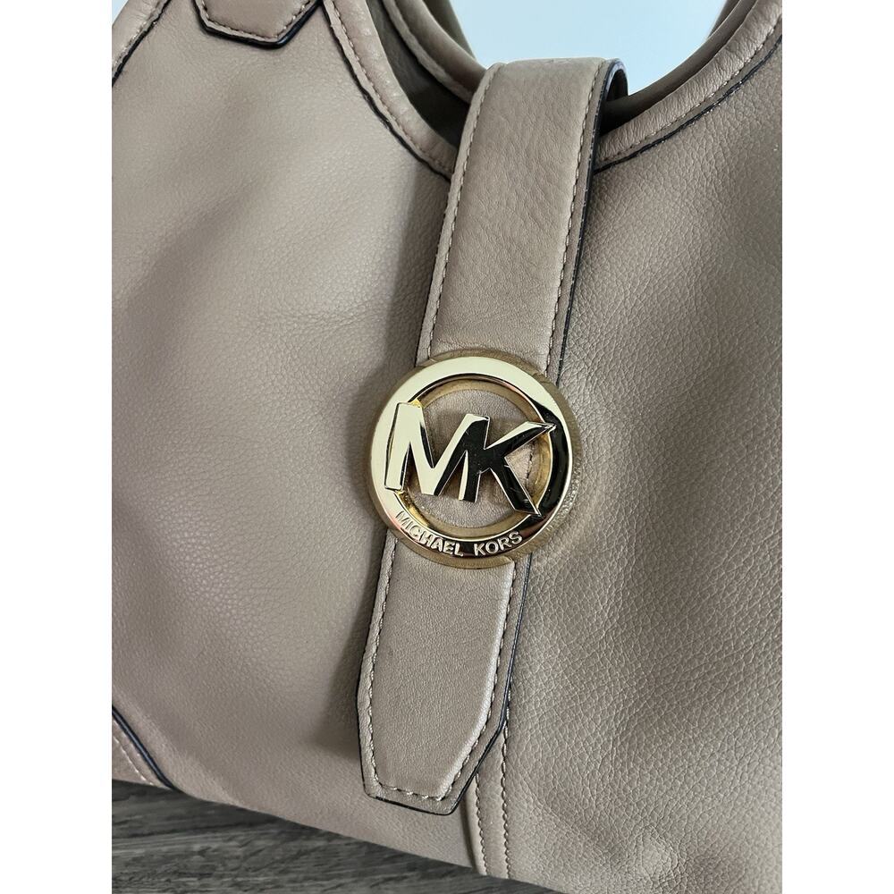 Michael Michael Kors Large Hudson Hobo Shoulder Bag Brown Leather Tote - Picture 5 of 15
